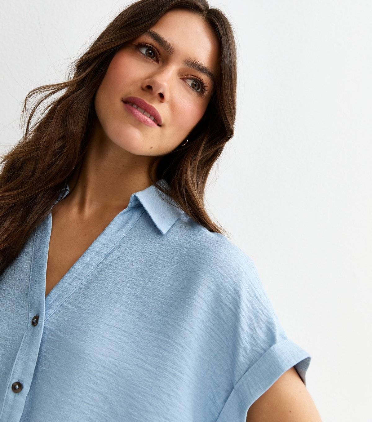 New Look Women's Petite Blue Short Sleeve Shirt New Look - 3