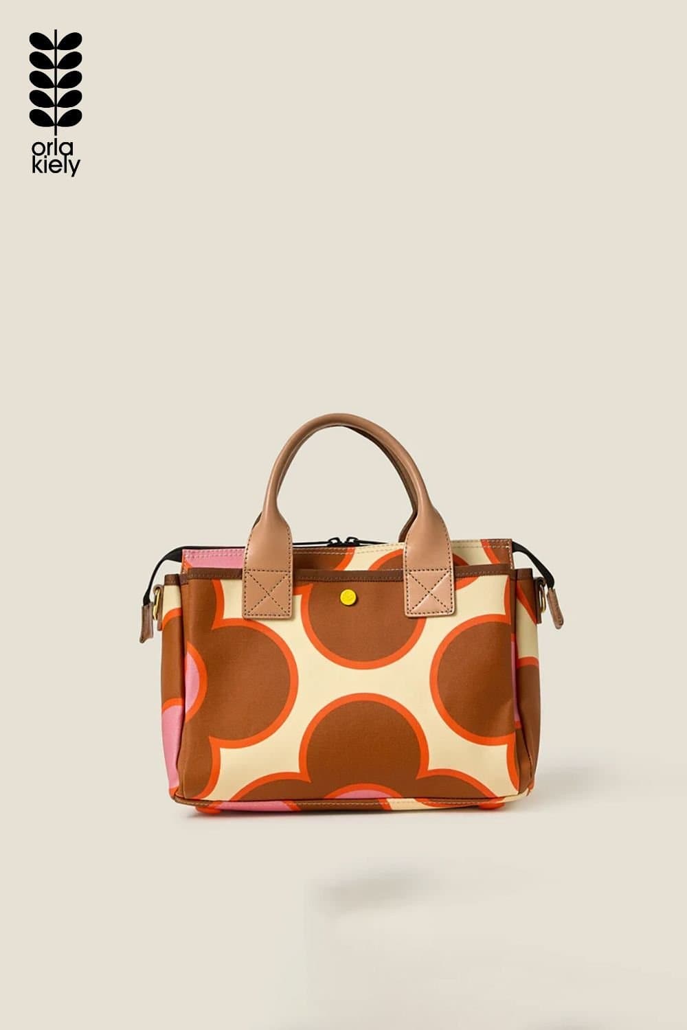 Orla Kiely Orla Kiely Women's Calder Handbag - Flower Spot Persimmon in Brown
