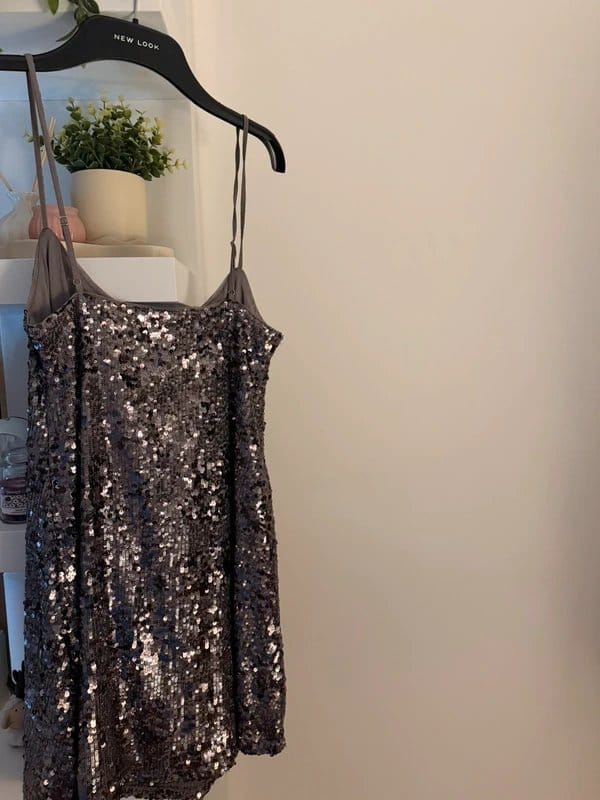 Bershka Black Sequin Mini Dress