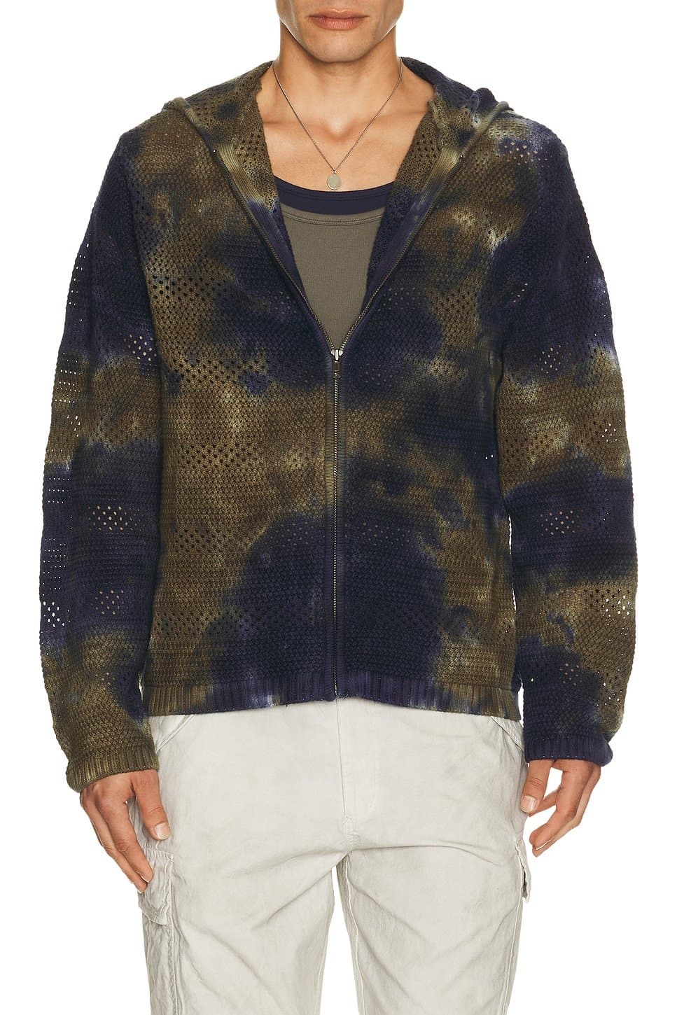 revolve Crochet Knit Zip Hoodie