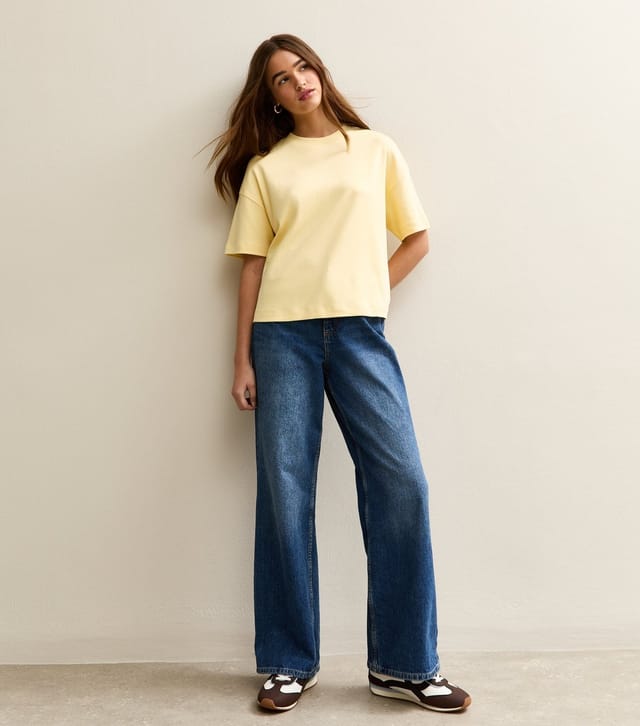 New Look Women's Premium Light Yellow Heavyweight Cotton Boxy T-Shirt New Look - 3