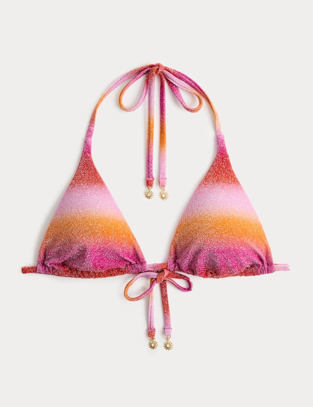 Marks & Spencer M&S Ombre Sparkle Halterneck Triangle Bikini Top Multi - 2