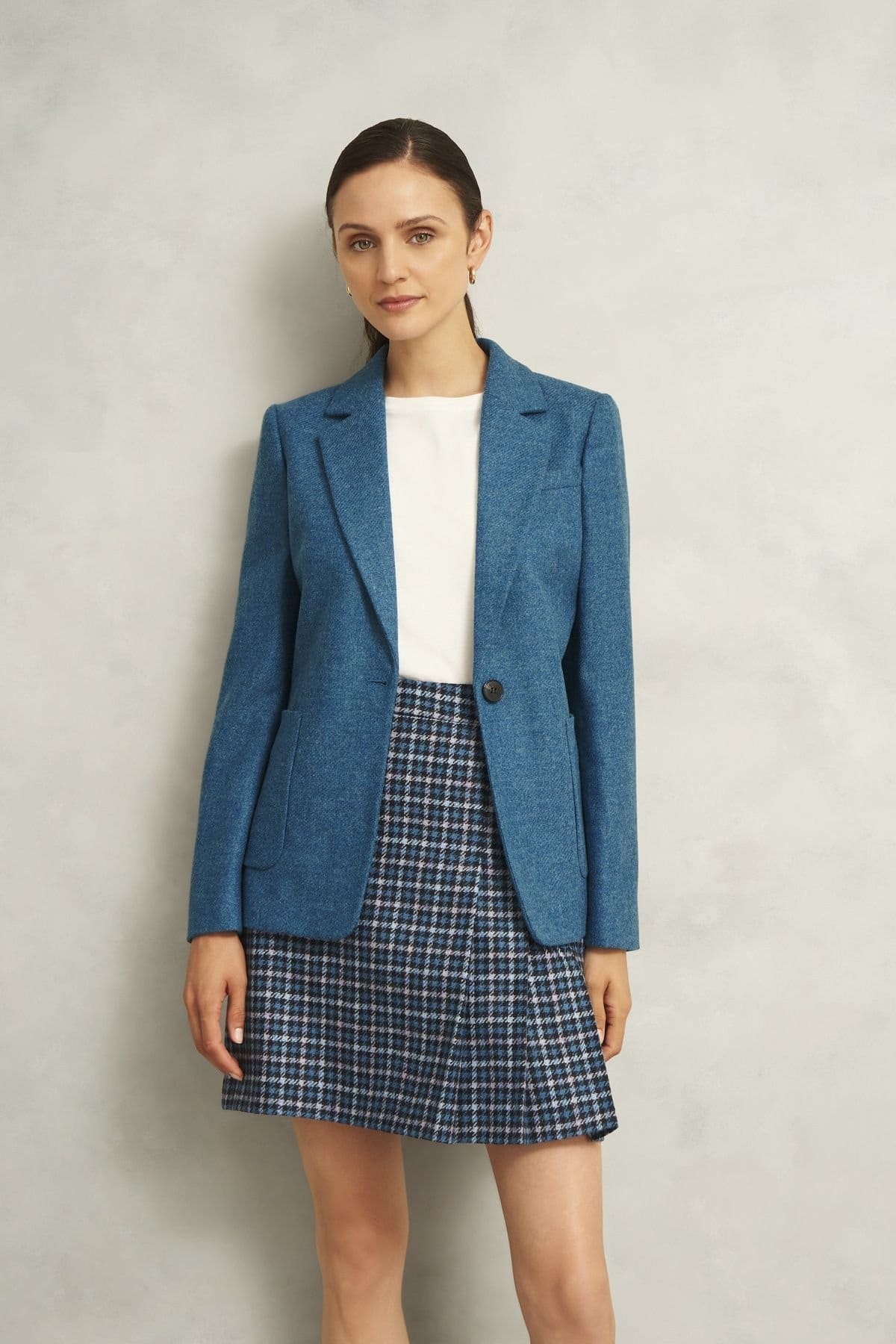 Hobbs London Mid Blue Wool Blazer Jacket