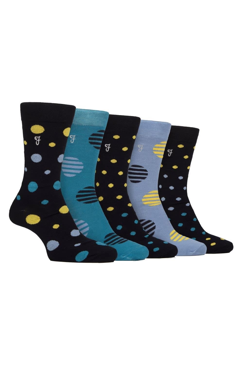 Farah FARAH Men's 5 Pack Bamboo Soft Breathable Socks in Jet Black