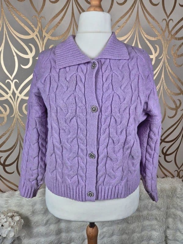 Jessica Simpson Jessica simpson lilac knitted chunky cardigan size 22/24(540)