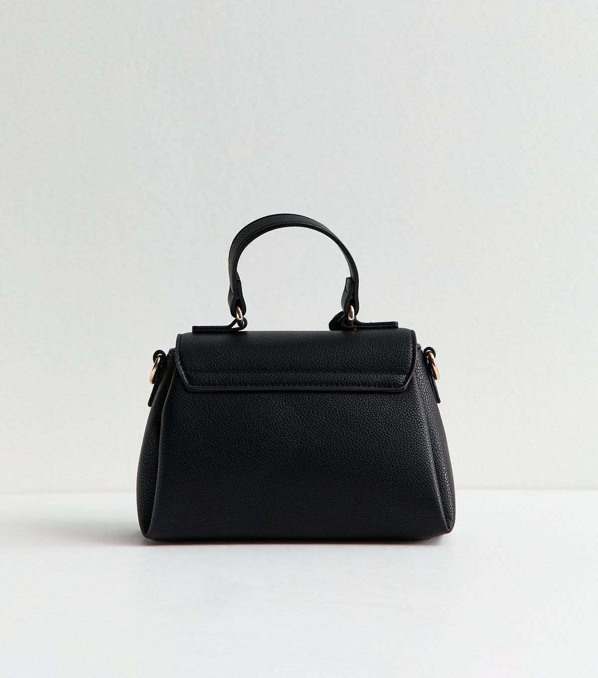 New Look Black Mini Faux Leather Turn Lock Crossbody Bag Vegan New Look - 4