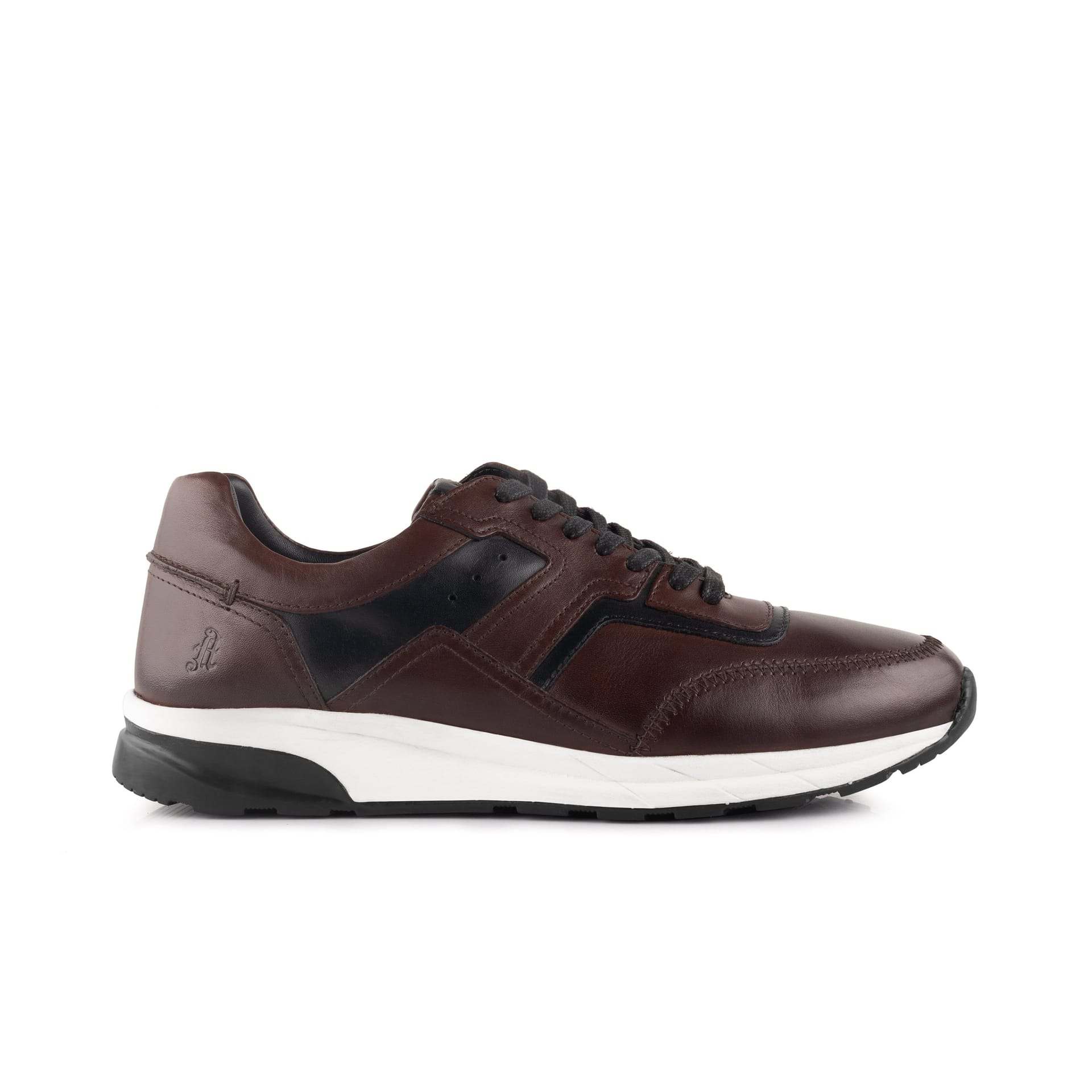 Amen Shoes Amen Shoes Men's Cameron Leather Dress Trainers in Dark Brown - 4