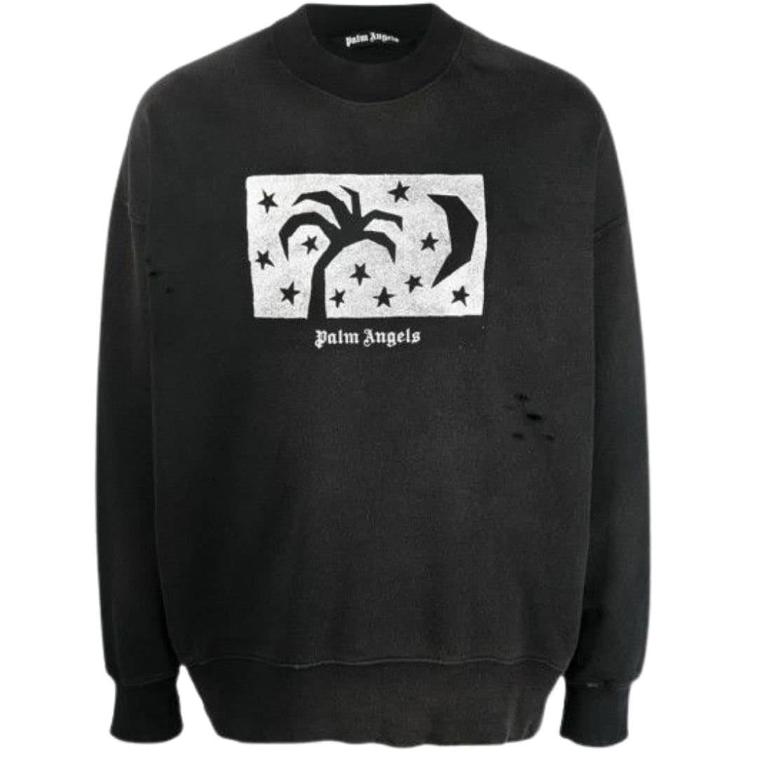 Palm Angels Palm Angels Men's Nightsky Design Black Sweatshirt