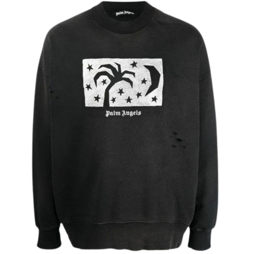 Palm Angels Palm Angels Men's Nightsky Design Black Sweatshirt - 1