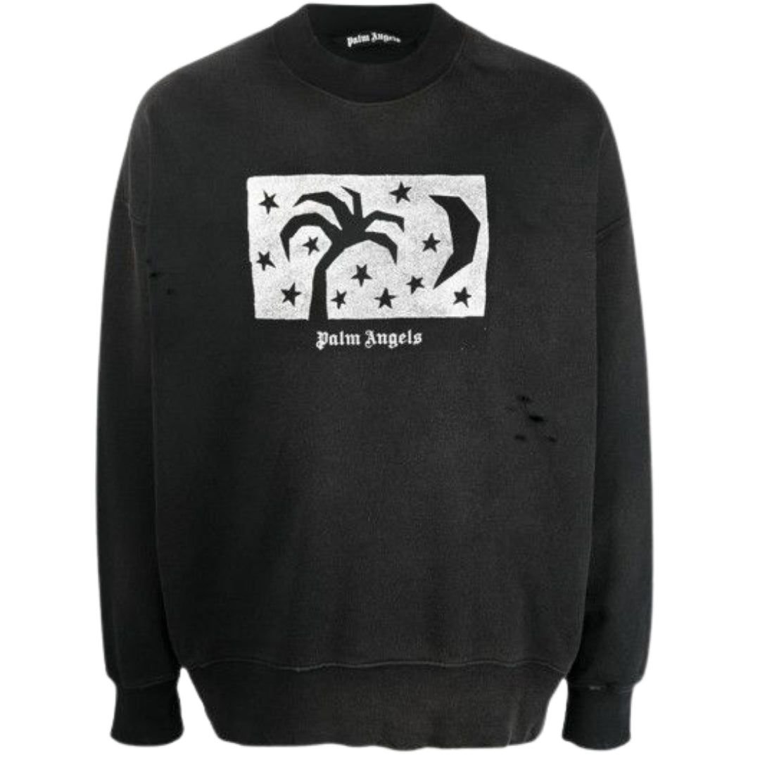 Palm Angels Palm Angels Men's Nightsky Design Black Sweatshirt - 4