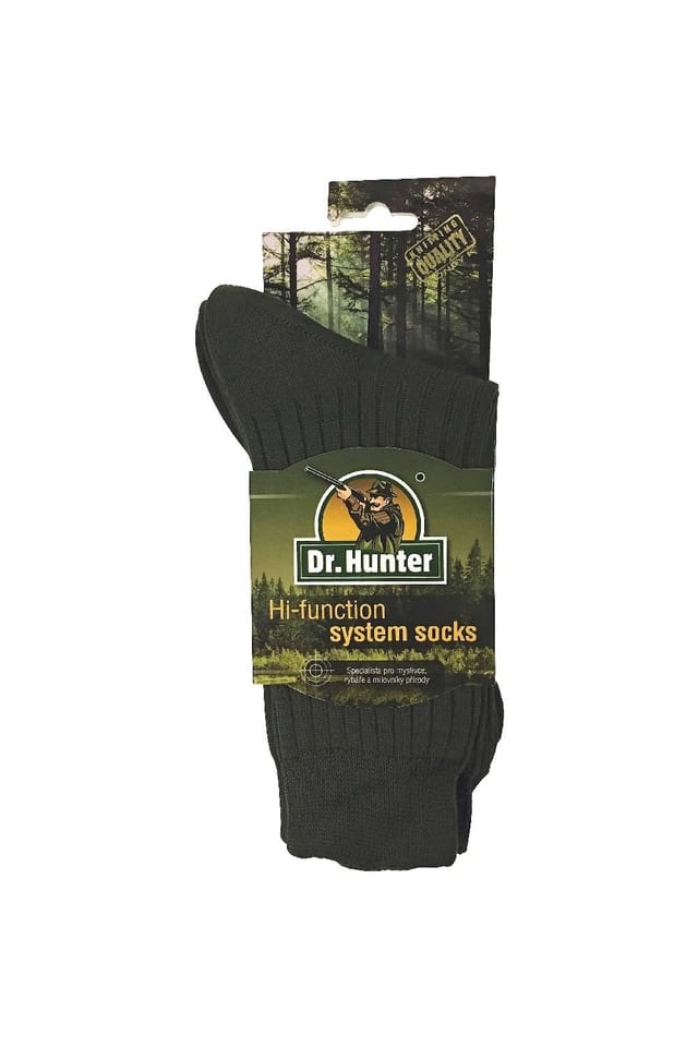 Dr Hunter Dr Hunter Men's 2 Pack 100% Cotton Hiking Boot Socks in Green - 2
