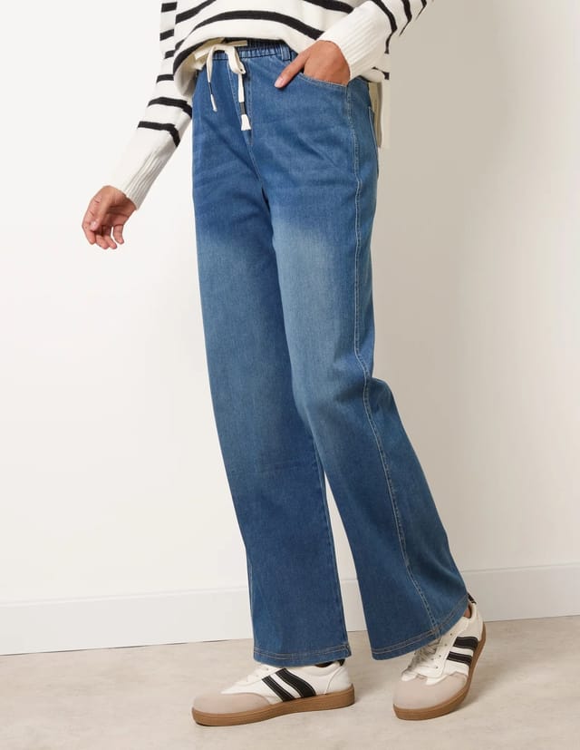 Blue Vanilla Elasticated Waist Jeans With Tie - 2