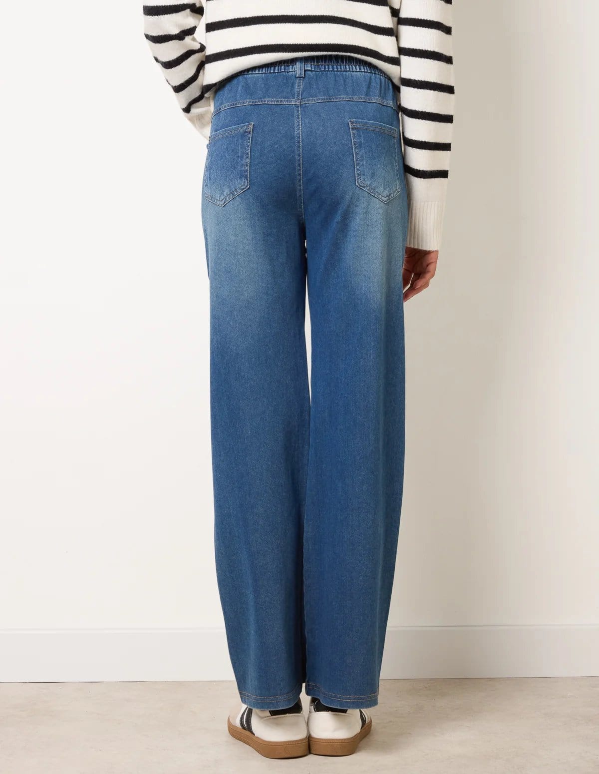 Blue Vanilla Elasticated Waist Jeans With Tie - 4