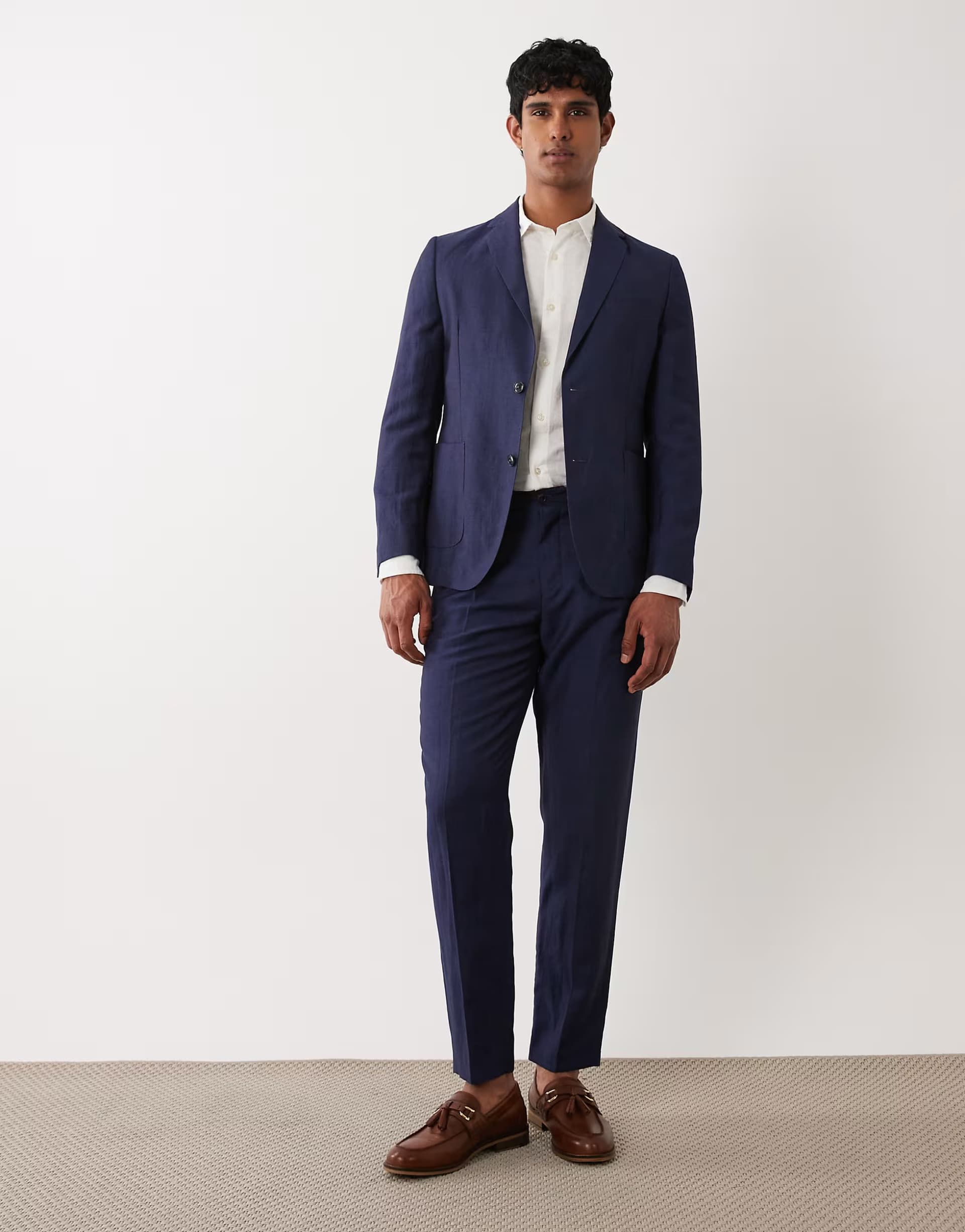 ASOS Barbour Willowtree co-ord linen blend trouser in navy