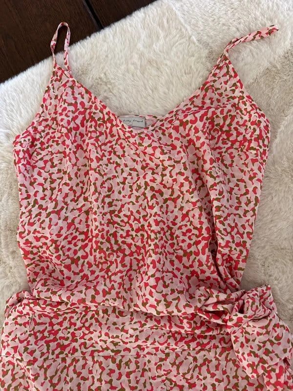 Never Fully Dressed Pink Floral Cami with 3/4 Length Skirt