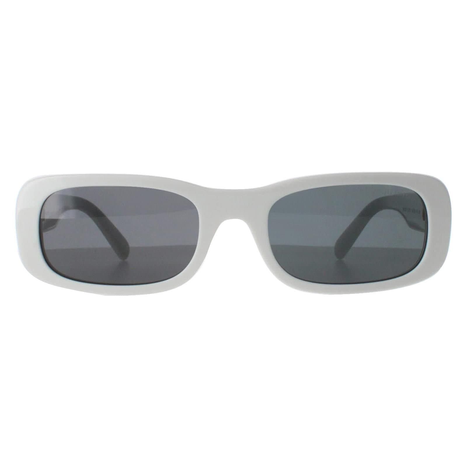 Miu Miu Miu Miu White Ivory Dark Grey Rectangle Sunglasses
