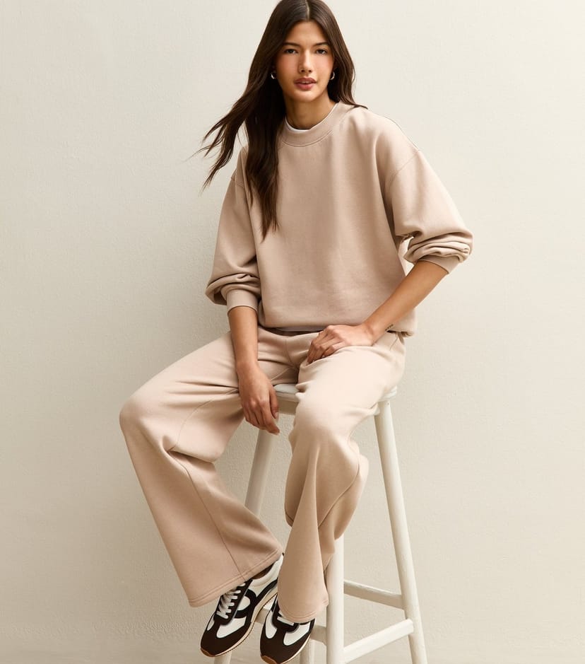 New Look Women's Mink Elasticated Waist Wide Leg Joggers New Look - 1