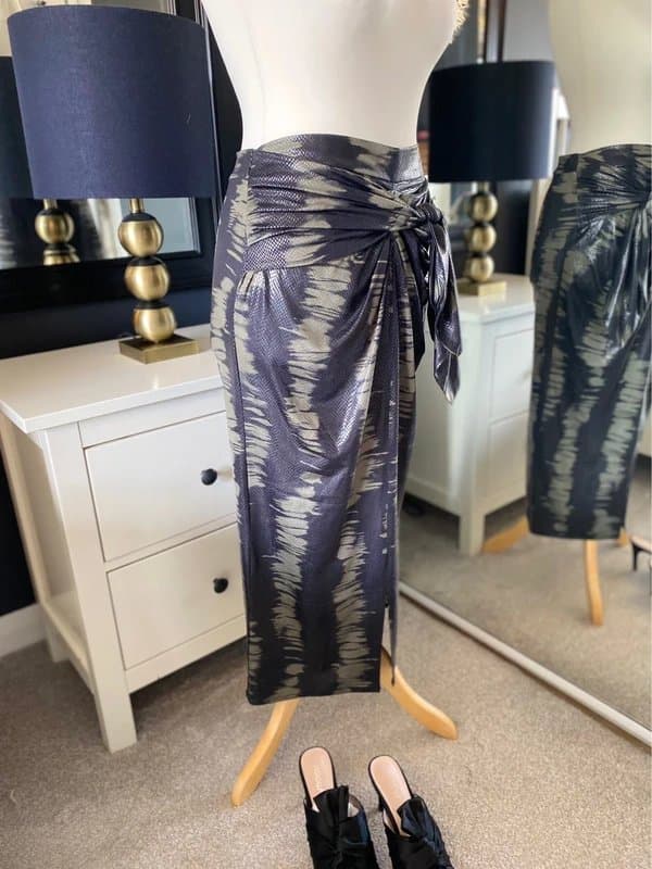 Jeff Gallano Jeff Gallano Paris designer high waist snake print wiggle skirt 30”waist