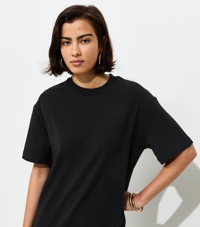 New Look Women's Black Lace Hem T-Shirt Midi Dress New Look - 3
