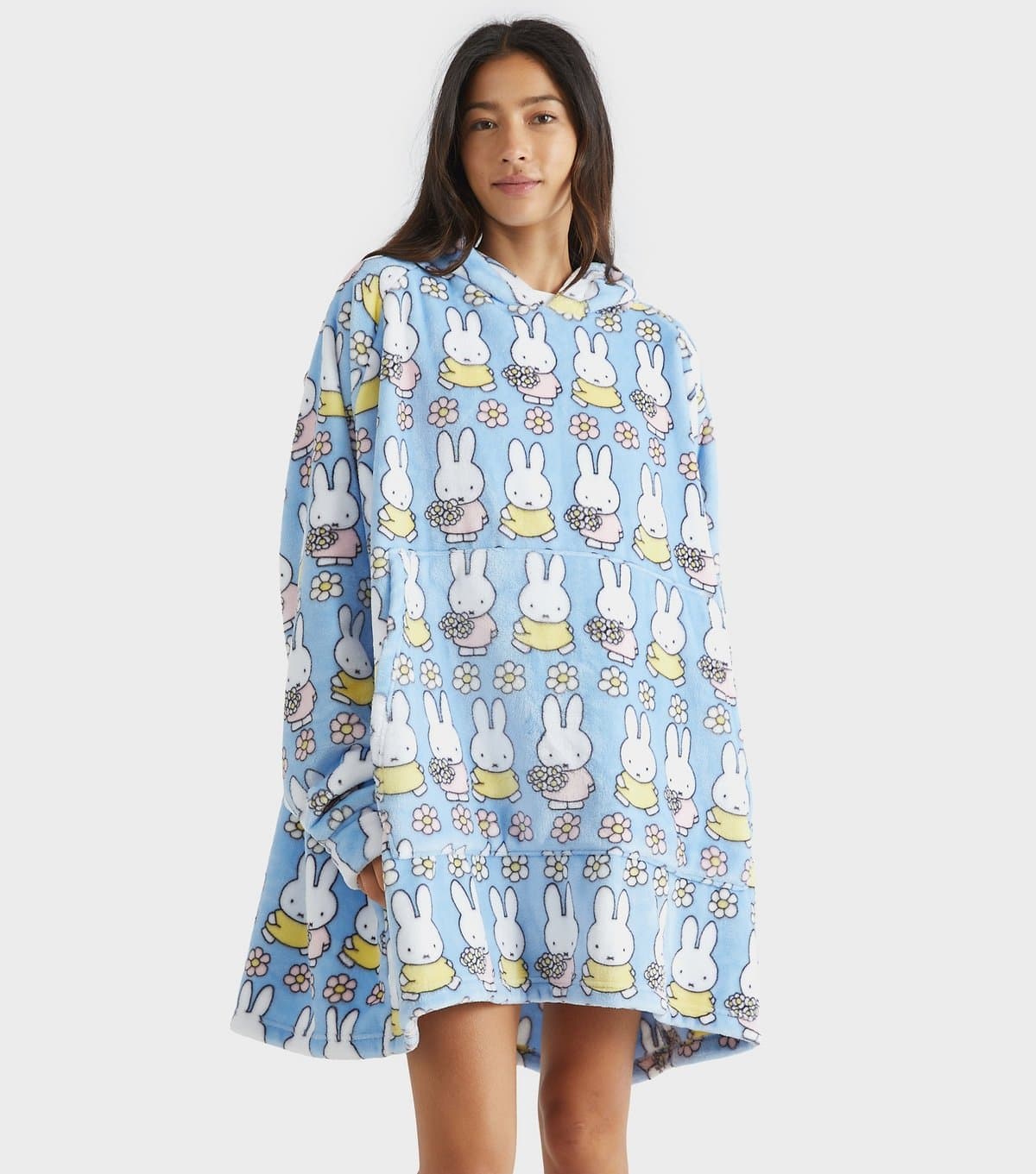Skinnydip Women's Blue Miffy Flower Blanket Hoodie Skinnydip New Look