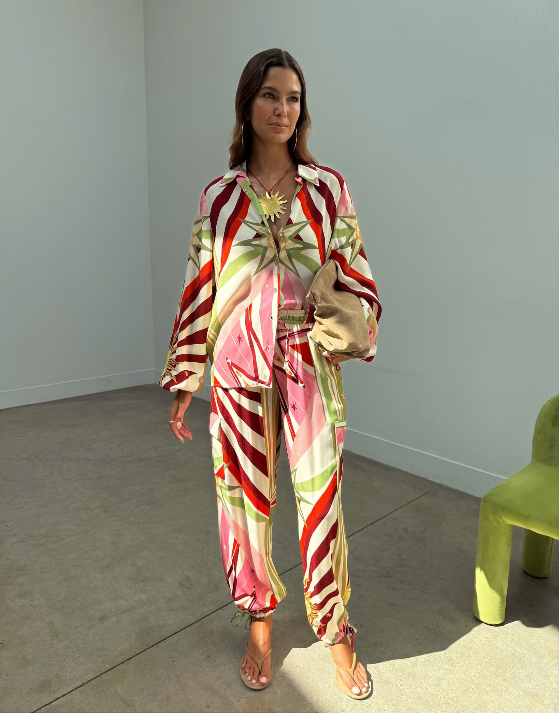 ASOS Never Fully Dressed Cirque cargo trouser co-ord in all over multi print