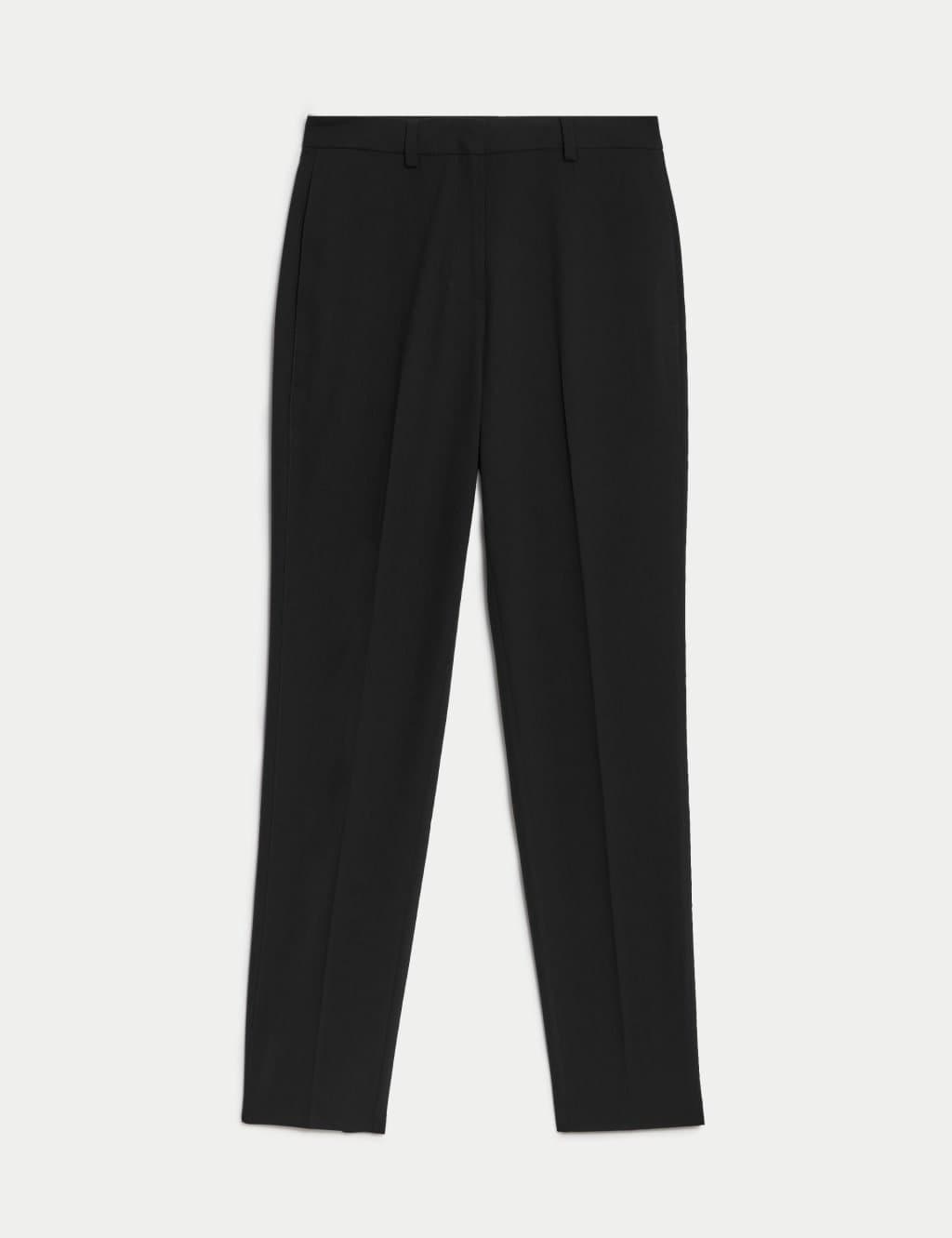 Marks & Spencer M&S Slim Fit Ankle Grazer Trousers With Stretch Black