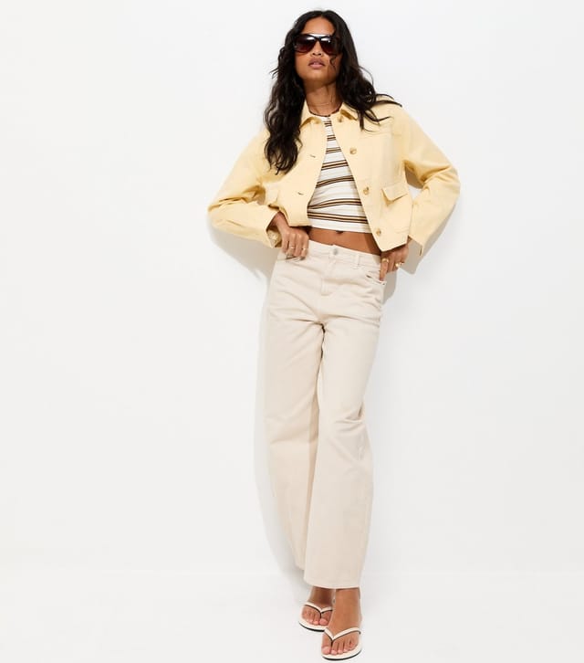 New Look Women's Light Yellow Flap Pocket Cotton Shacket New Look - 3