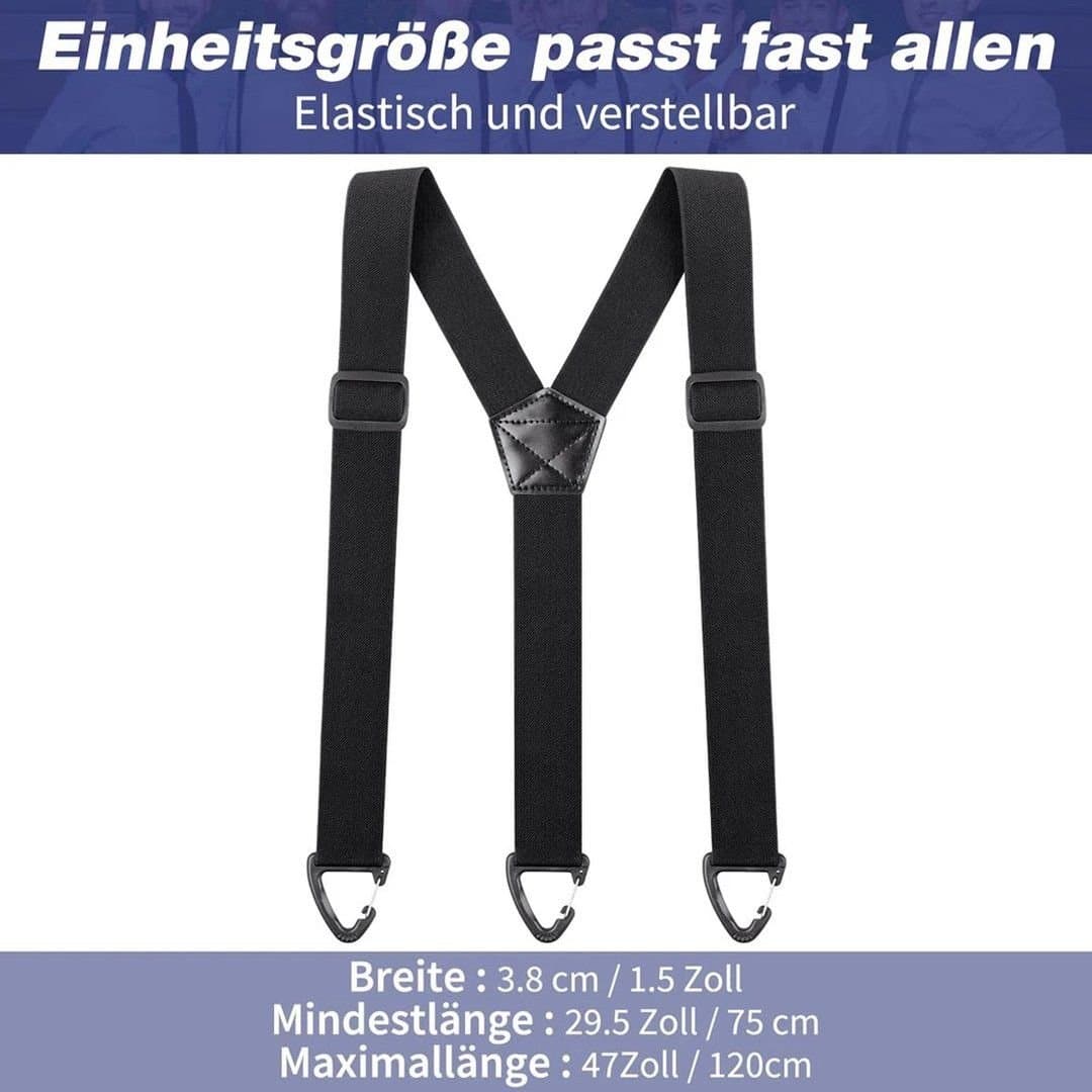 FLAVORA FLAVORA Men's Elastic Suspenders for Men Trouser Pants Braces Strap in Black