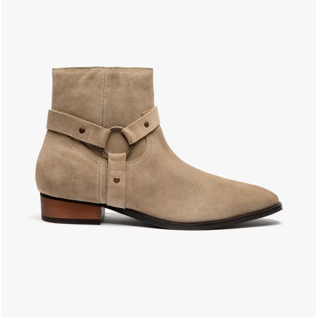 Club Cubano Club Cubano Men's Raul Zip Cuban Heel Ankle Boots Sand in Lemon