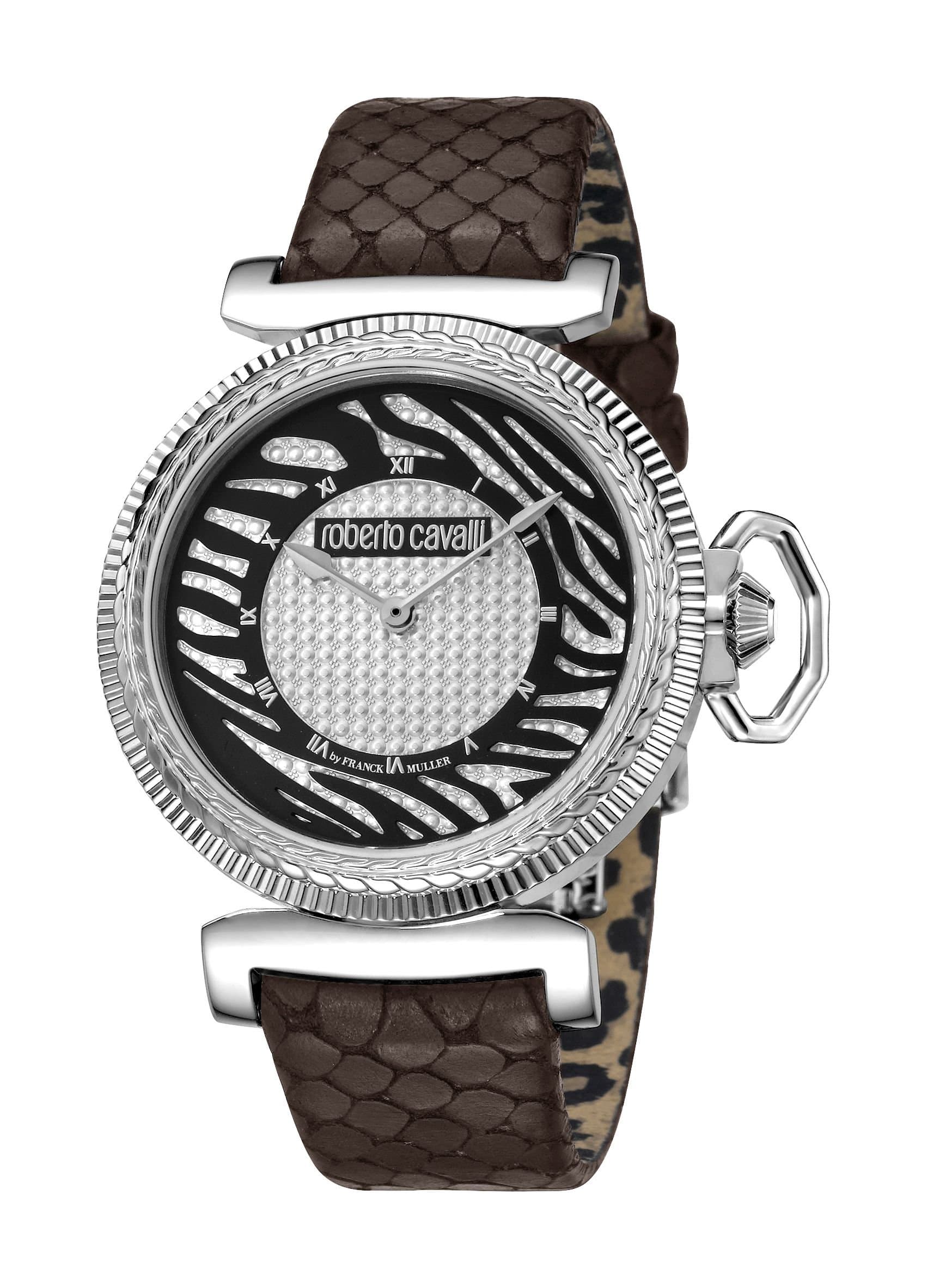 Roberto Cavalli Roberto Cavalli Women's Womens silver dial brown leather watch