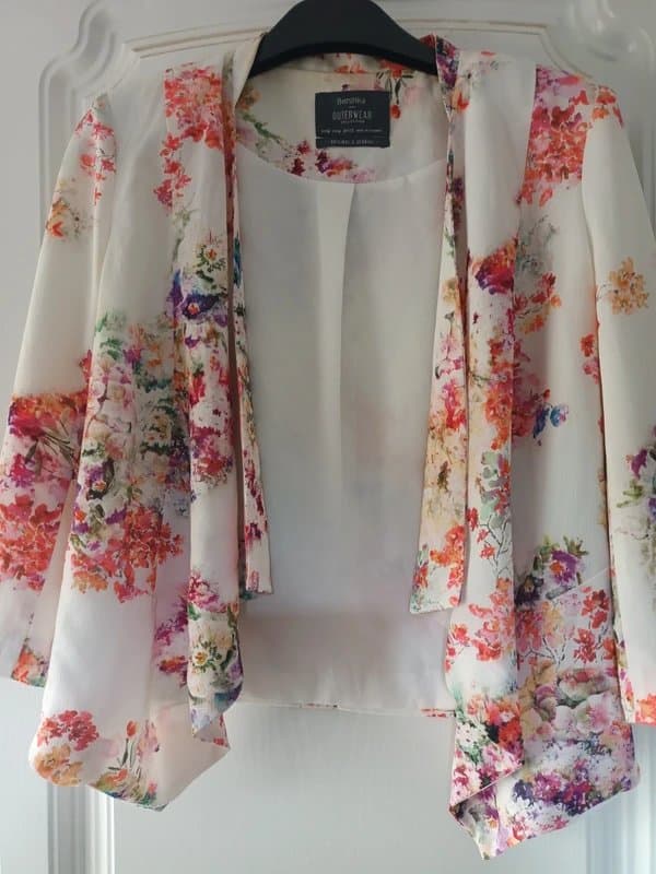 Bershka Floral chiffon blazer