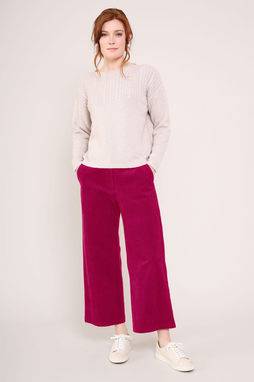 Nomads Clothing Nomads Clothing Women's Cotton Chunky Cord Trousers in Crimson - 1