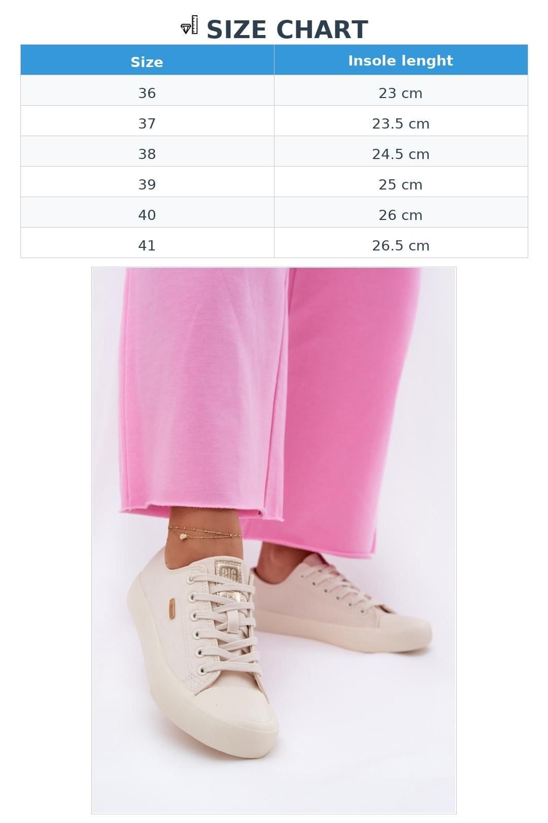 Love Lace Love Lace Women's Big Star Lightweight Textile Sneakers with Rubber Grip Sole in Beige - 4