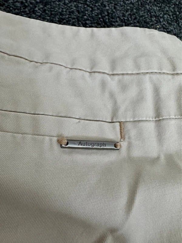 Autograph Autograph Marks & Spencer Stone Neutral Smart Trousers UK 16L