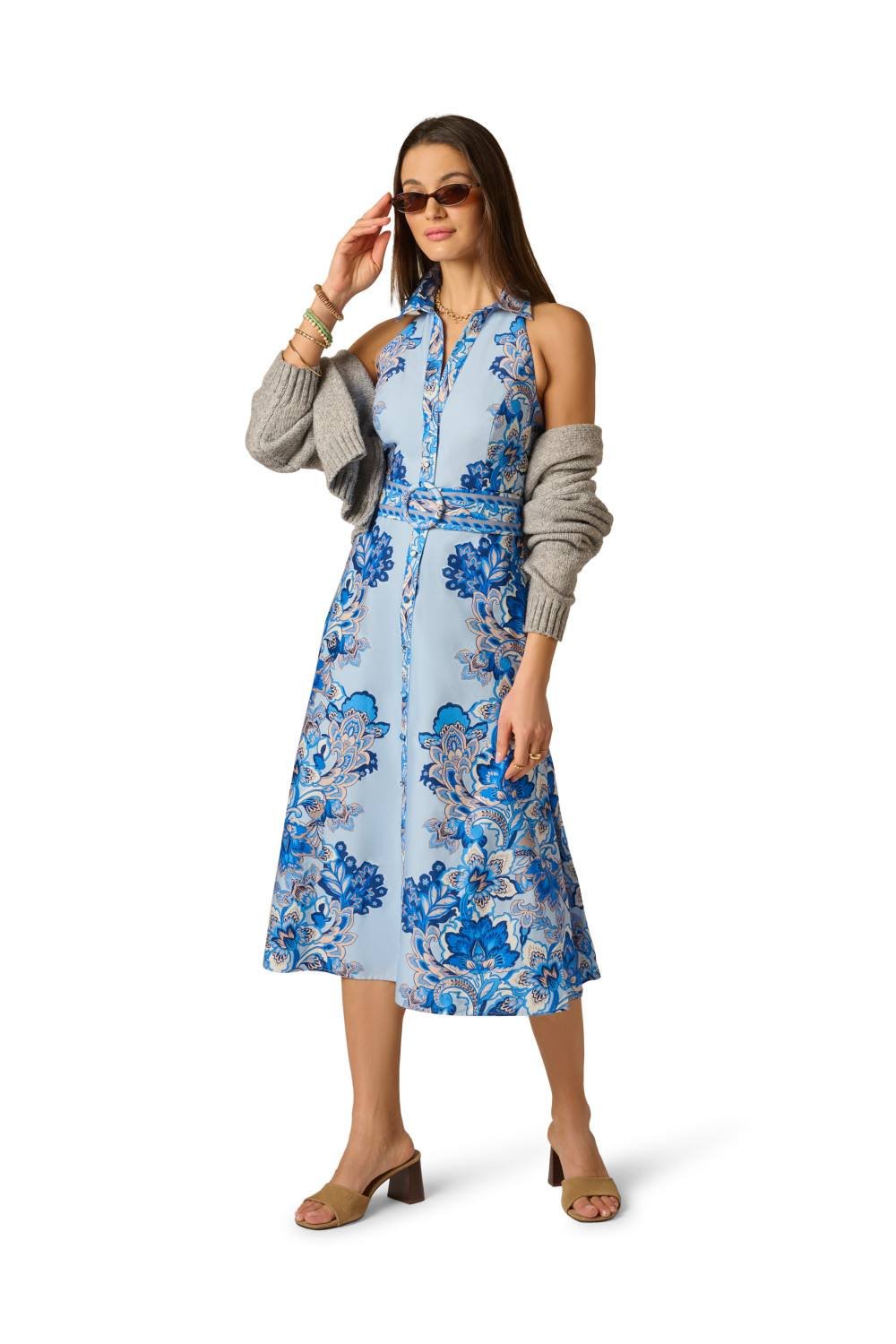 Adrianna by Adrianna Papell Adrianna by Adrianna Papell Women's Printed Midi Dress in Blue - 2