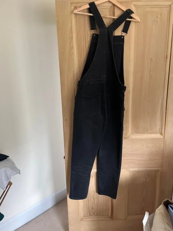 Topshop Moto Topshop  denim Moto black dungarees w28 cropped straight/skinny leg