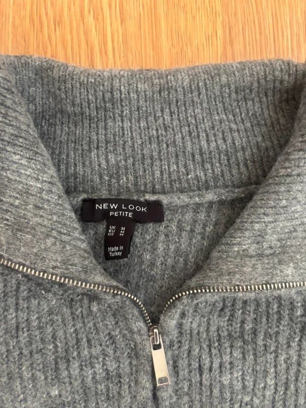 New Look New look Grey Knit Zip up Jumper