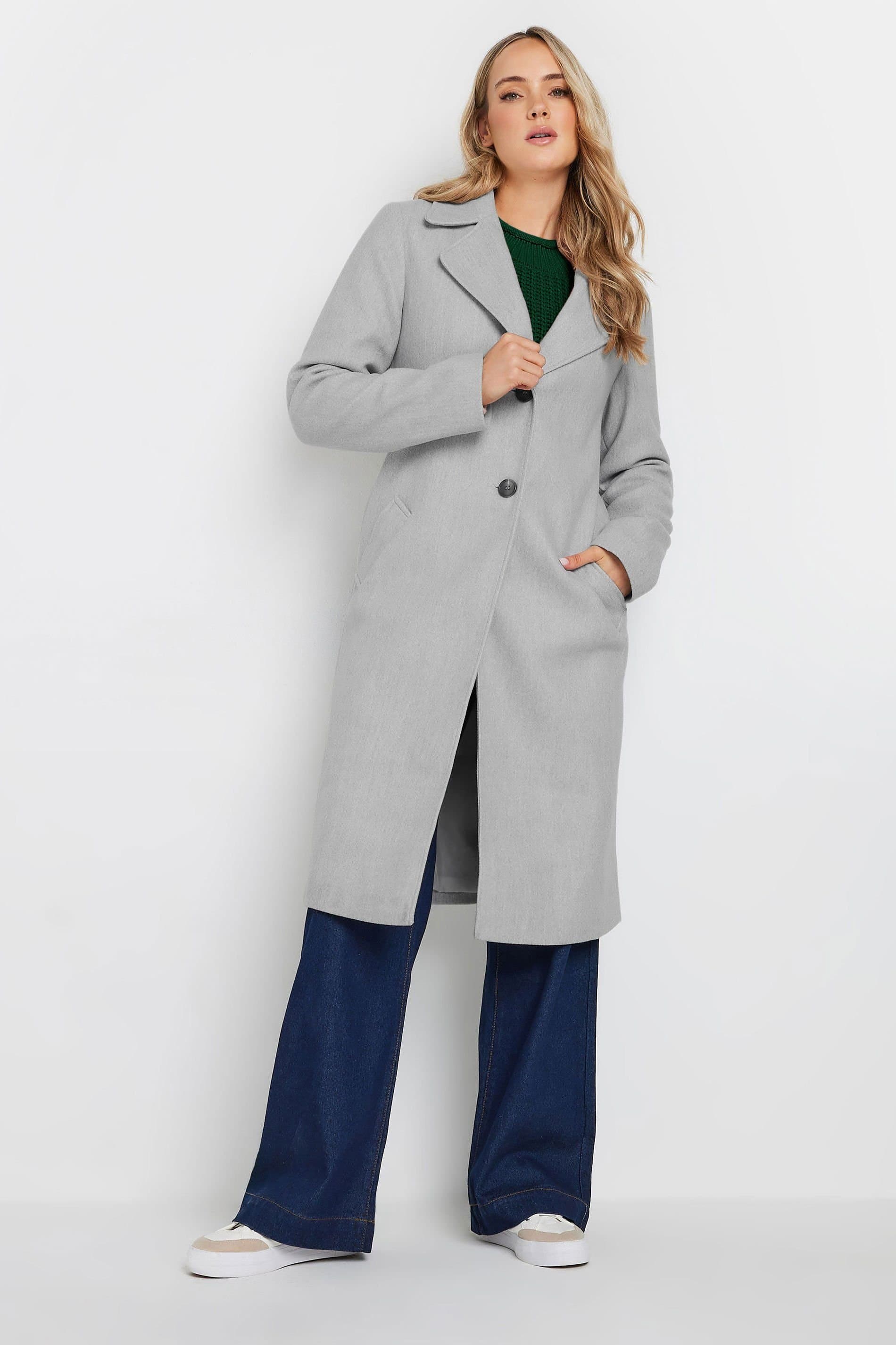 Long Tall Sally Long Tall Sally Women's Tall Formal Coat in Grey