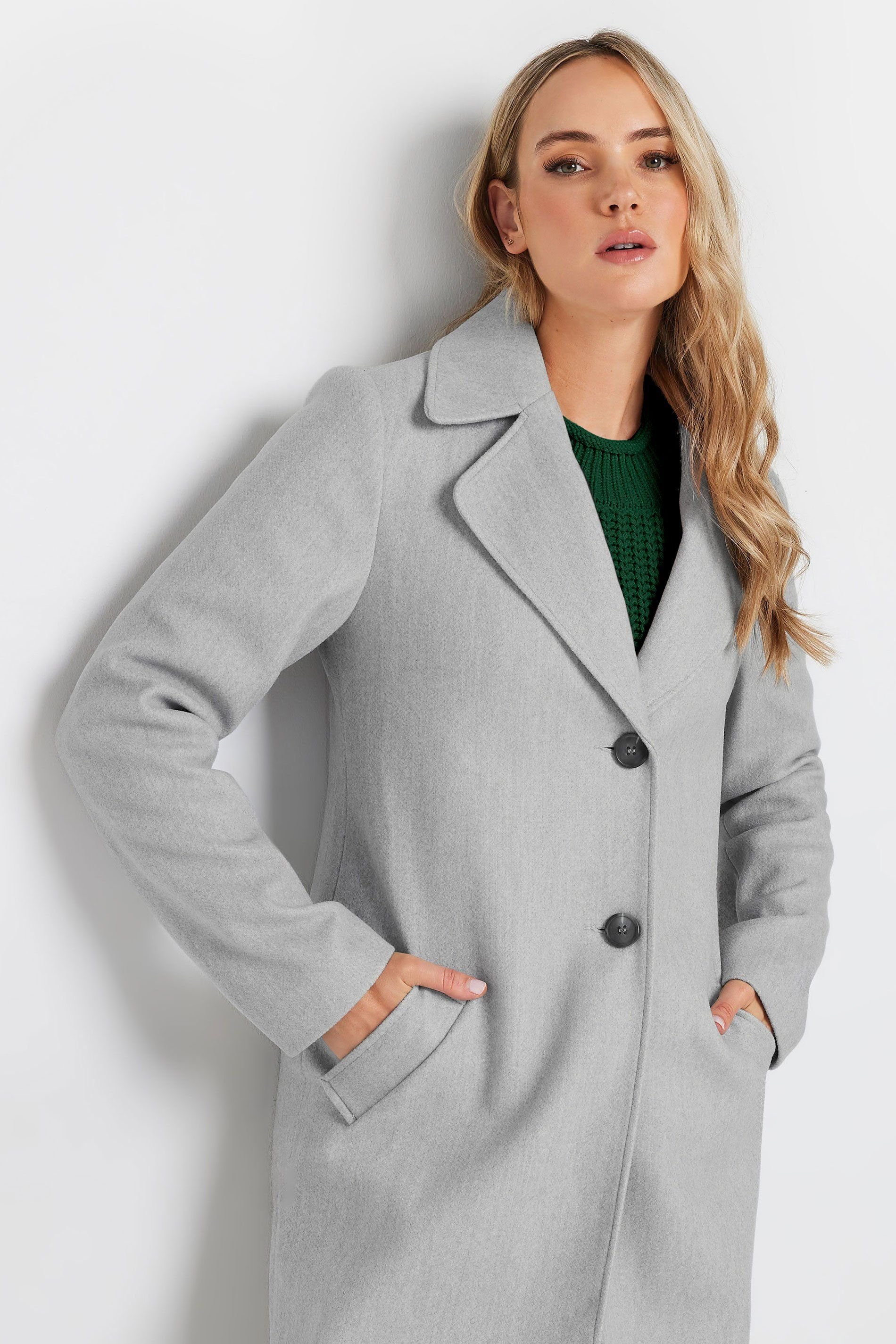 Long Tall Sally Long Tall Sally Women's Tall Formal Coat in Grey - 3