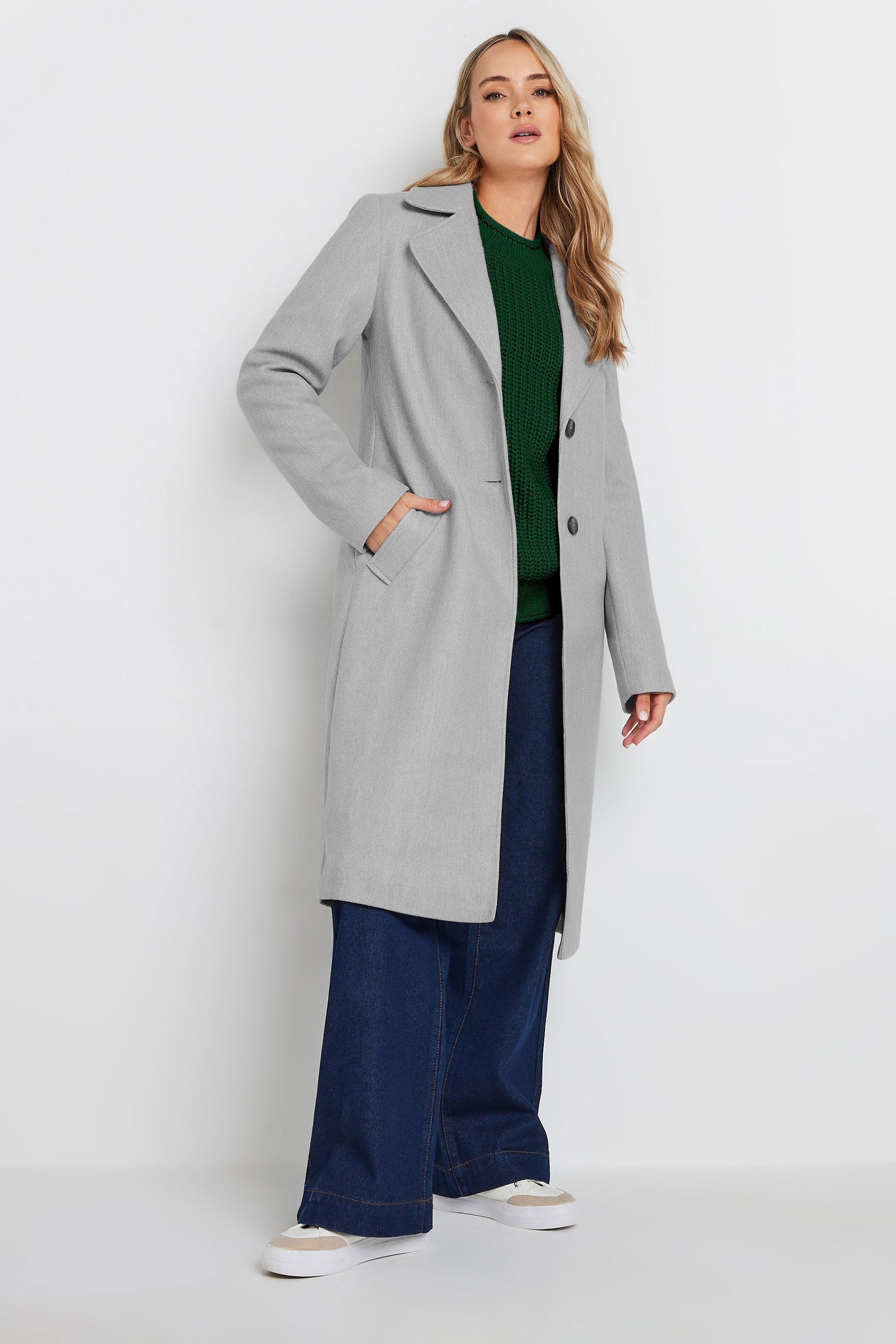 Long Tall Sally Long Tall Sally Women's Tall Formal Coat in Grey - 4
