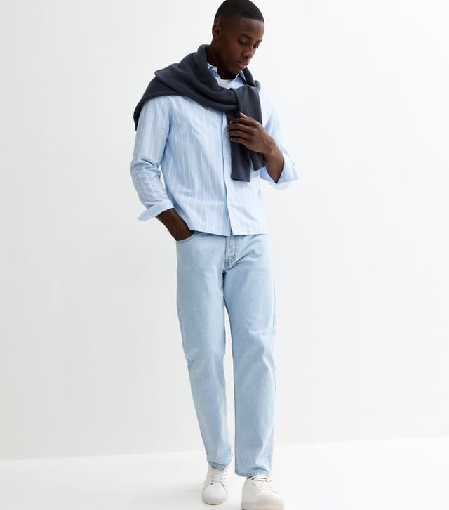 jack & jones Men's Light Blue Straight Leg Jeans Jack & Jones New Look - 3