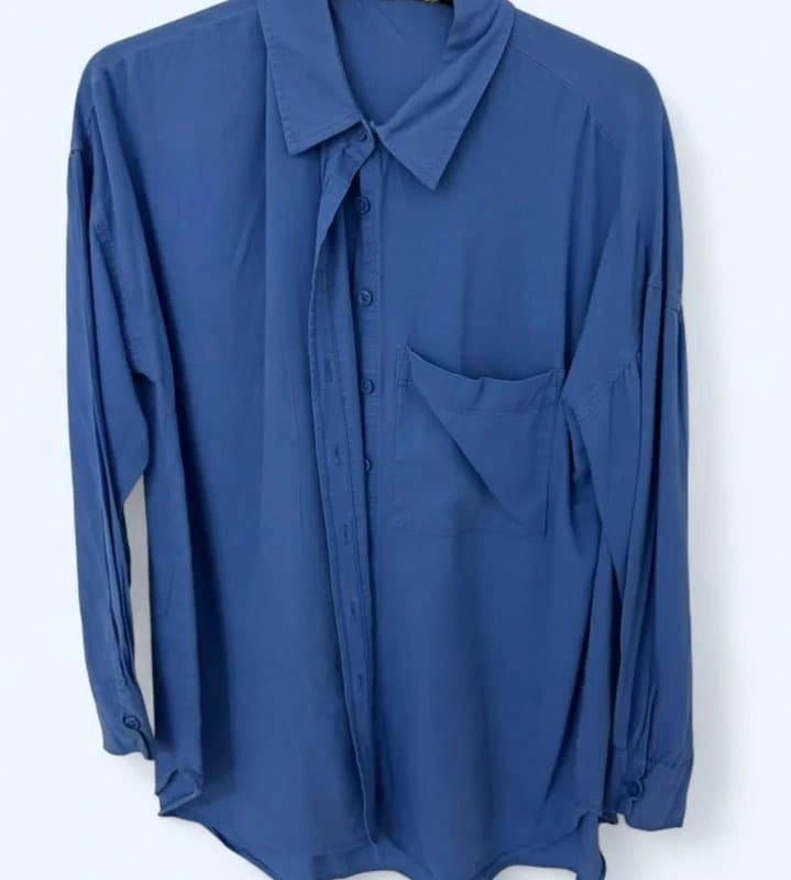 F&F F&F Blue Linen Rich Shirt Size 6