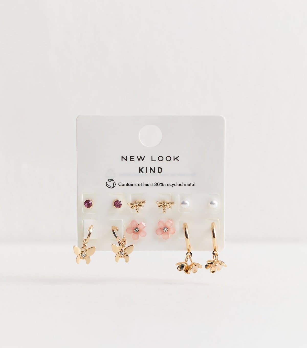 New Look Pack of 6 Gold Tone Mixed Shape Earrings New Look