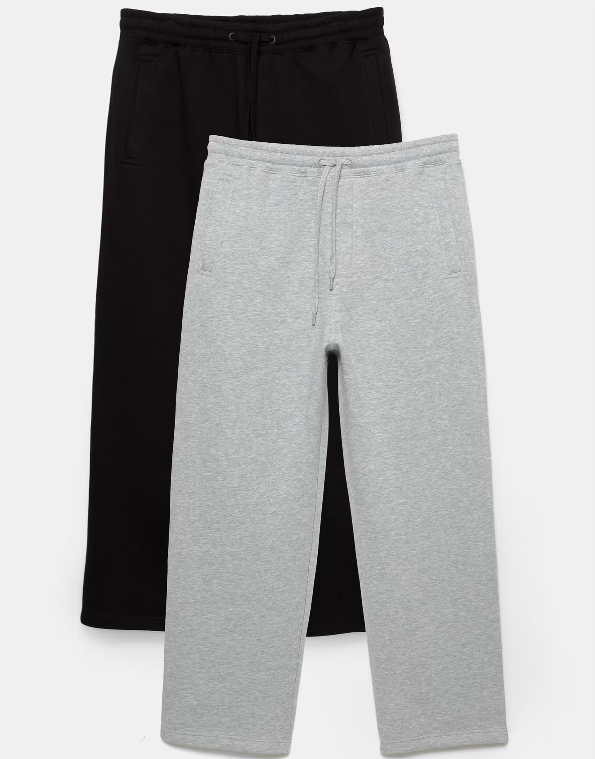 ASOS Pull&Bear 2-pack of jogger trousers in grey marl