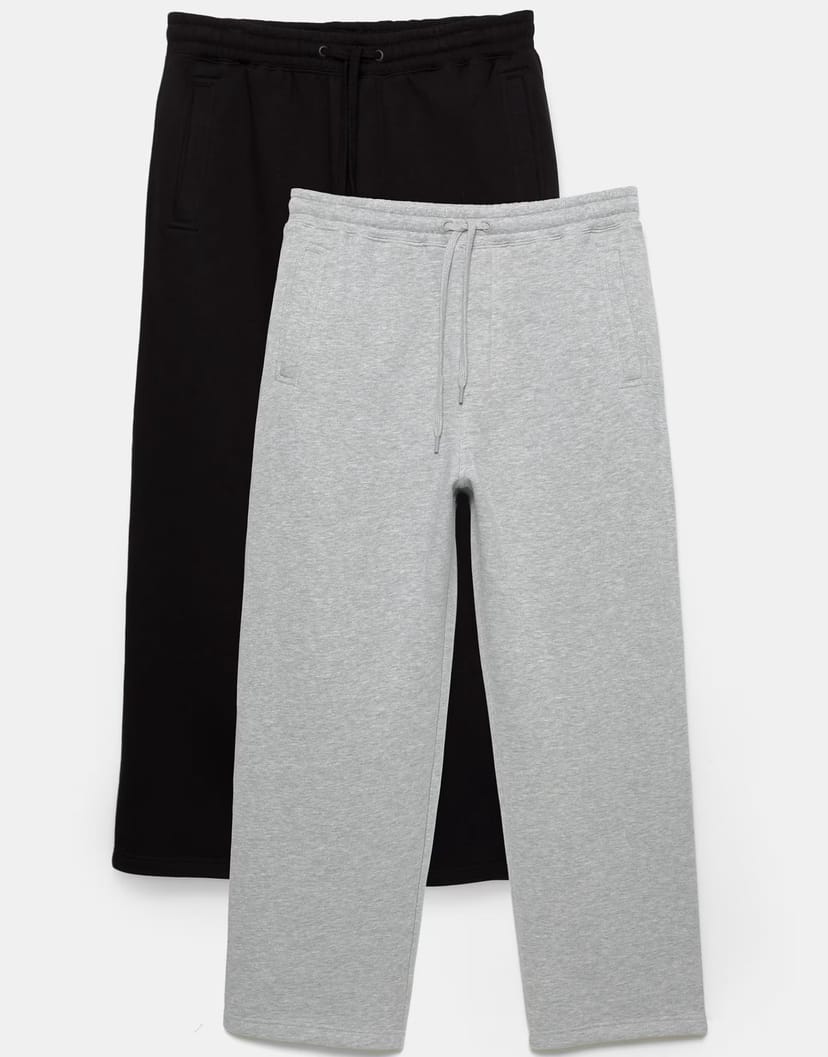 ASOS Pull&Bear 2-pack of jogger trousers in grey marl - 1