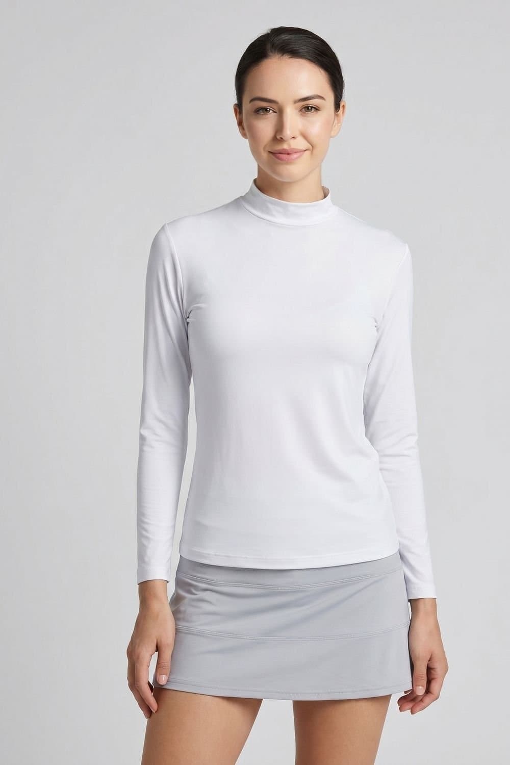 Anniou Anniou Women's White Long Sleeve Golf Shirt