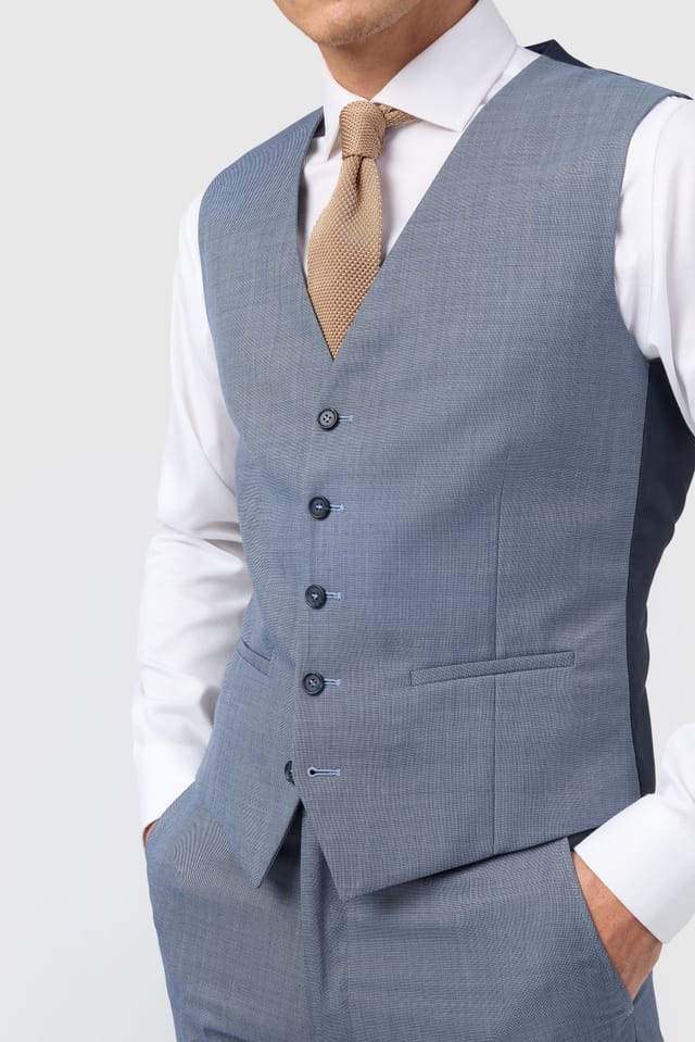 Racing Green Racing Green Men's Airforce Suit Waistcoat in Blue - 2