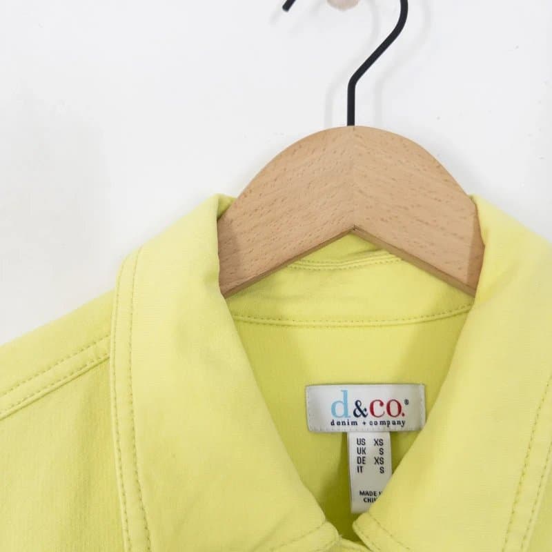 Denim Co Denim & Co Comfy Denim Style Jacket Size S 8 10 Sherbet Yellow Cotton Stretch