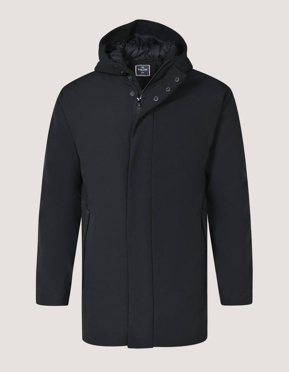 Brian Oak London Brian Oak London Men's Black Waterproof Long Jacket - 3