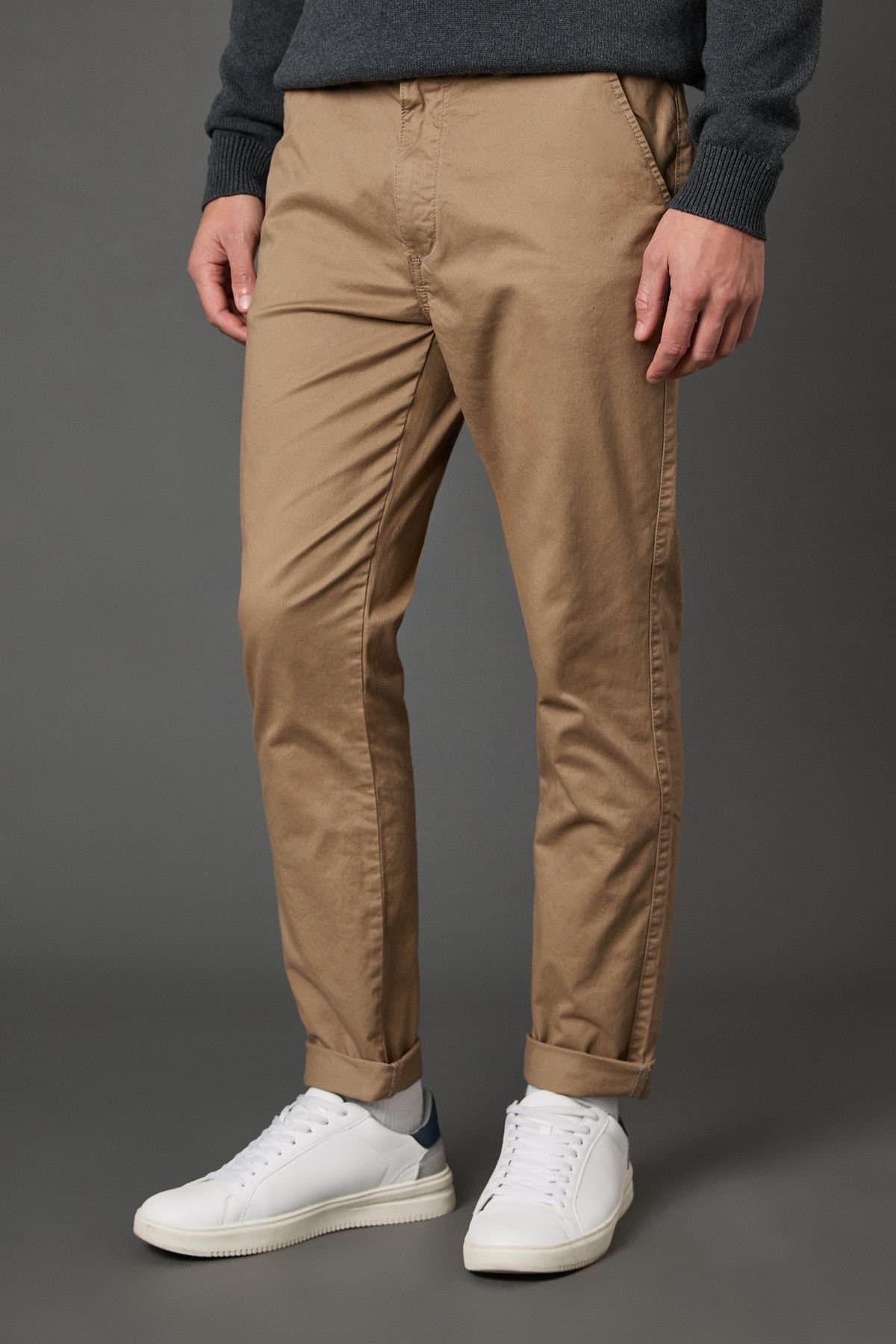 Maine Maine Men's Stone Premium Slim Fit Chino Trouser